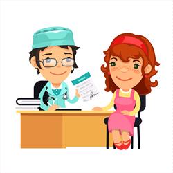cartoon of human dr and patient