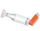 Photo of an inhaler attached to mask 